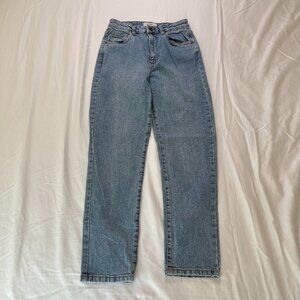 Cotton On High-Rise Stretch Mom Jeans, Size 6, Light/Medium Wash